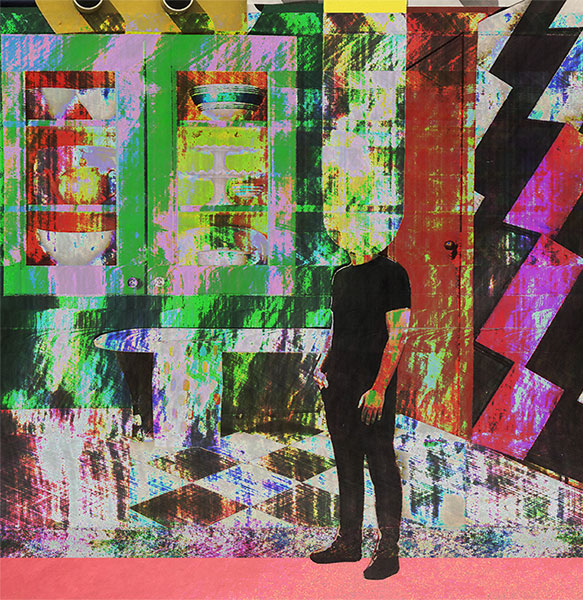 Glitch Art from Paper Collage, 2020. The artwork is a paper cutout and composed into
    a digital collage.